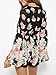 Persun Women Limited Black Floral Print Romper Playsuit With Long Flare Sleeves