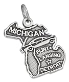 STERLING SILVER ANTIQUED MICHIGAN STATE CHARM