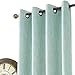Melodieux Elegant Cotton Window Blackout Curtains Thermal Insulated Grommet Top (1 Panel, 52 by 84 Inch, Blue)