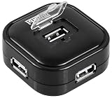 mumbi USB HUB 4 Port magnetisch - USB 2.0 Verteiler - Bus powered - ohne Netzteil - Plug & Play - Windows 2000 XP Vista 7 Mac Os