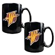 Golden State Warriors NBA 2pc Black Ceramic Mug Set - Primary Logo