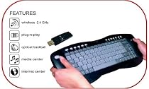Wireless Mini Kybrd with built-in Trackball for Htpc By Ergoguys