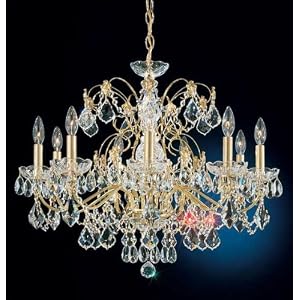 Schonbek Century Collection Nine Light Gold Tone Chandelier by Schonbek Worldwide Lighting