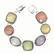 Silver Plated Pastel Jewel Charm Magnetic Bracelet