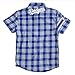 KLEW MLB Los Angeles Dodgers Wordmark Flannel Short Sleeve Button-Up Shirt