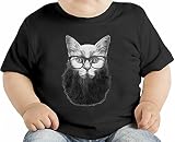 Hipster Kitty オーガニックベビーTシャツ 12 - 18 Months