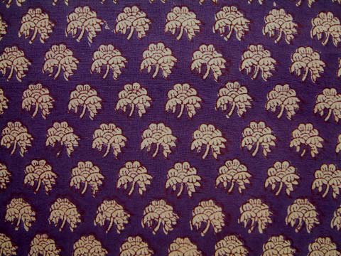 Purple Moon ~ India Sari Floral Tab Top Cotton Window Curtain