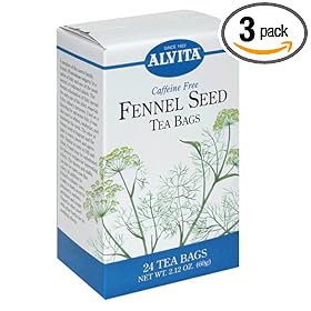 Alvita Tea Bags, Fennel Seed, Caffeine Free, 24 tea bags [2.12 oz (60 g)] (Pack of 3)