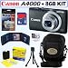 Canon PowerShot A4000 IS 16.0 MP Digital Camera with 8x Optical Image Stabilized Zoom (Black) + 8GB Accessory Kit