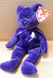 TY Beanie Babies Princess the Bear Stuffed Animal Plush Toy - 8 1/2 inches tall - Purple with White Rose