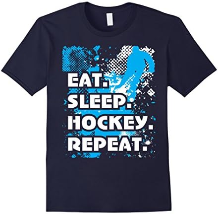 Men's Hockey shirts - Gifts Funny T Shirt Eat Sleep Hockey Repeat Large Navy
