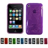PURPLE Apple iPhone 3G 3Gs 8GB 16GB 32GB FLORAL Transparent Jelly Silicone  ....