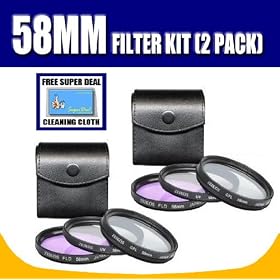 Zeikos 3 Piece (2-Pack) 58MM Filter Kit For Panasonic PV-GS2, PV-GS9, PV-GS12, PV-GS14, PV-GS15, PV-DV103 and PV-VM202 Mini Dv Camcorders with Exclusive FREE Complimentary Super Deal Micro Fiber Cleaning Cloth