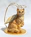 CAT RED Ginger Tabby Short hair MINIATURE Angel Christmas Ornament NEW Resin CTA04