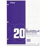 Graph Paper,Quad Ruled,3HP,8-1/2"x11",20 Sh/PK,White (MEA19010) Category: Design Paper