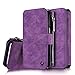 AIREBO 5161757 Dermis Handmade Genuine Cowhide Wallet Type Leather Case with Zipper for Samsung Galaxy S7 Edge, Purple