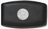 Illinois Fighting Illini Sterling Silver Seal on Black Leather Money Clip