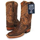 Lucchese 'T5794' Burnished Crocodile Cowboy Boots Mens 9 - Brown by Lucchese