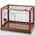 Richell Wood Mobile Pet Pen 940, Autumn Matte Finish