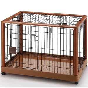 Richell Wood Mobile Pet Pen 940, Autumn Matte Finish