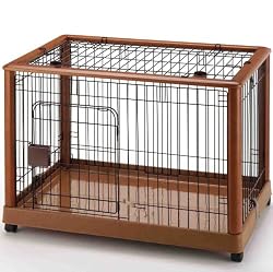 Richell Wood Mobile Pet Pen 940, Autumn Matte Finish