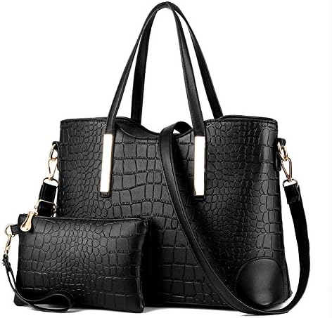 Dreamaccess PU Leather High Capacity Crocodile Pattern Women Day Clutch Handbag Plus Wallet Set of 2