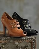 Buckle-trim shoe-boot