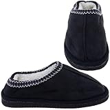 Chatties Black Scuff Slippers for Women