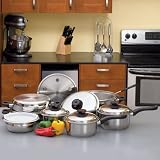 Chef's Secret 15-Piece Element Stainless-Steel Cookware Set