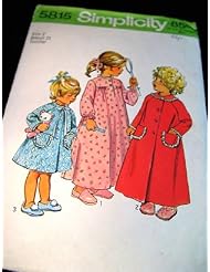 Single Detail Page Misc: Vintage 1970s Pattern Toddler Girl Size 2 Robe & Pajamas Simplicity 5815