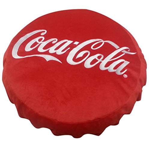 The Coca-Cola Company Bottle Cap Scalloped Edge and Embroidered 3D Plush Pillow by The Northwest Company