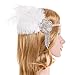 eforpretty 1920s Vintage Rhinestone Flower Flapper headband Headpiece with White Feather
