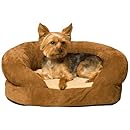 K&amp;H Manufacturing Ortho Bolster Sleeper Medium Brown Velvet 30-Inch