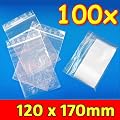 100 Druckverschlussbeutel 120x170 mm