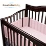 BreathableBaby Crib Bumper for Slatted Cribs - Pink