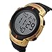 Gosasa LED Sports Military Men's Wristwatches 50m Waterproof Digital Casual Watch(Gold)