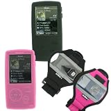 i-nique Sony walkman (BLACK) Silicone case - Jet Black + Free Neoprene sports armband for NW-A8xx / NWZ-A8xx series ( NW-A800 / NW-A815 NW-A816 NW-A818 / NWZ-A815 NWZ-A816 NWZ-A818)