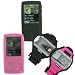 i-nique Sony walkman (BLACK) Silicone case - Jet Black + Free Neoprene sports armband for NW-A8xx / NWZ-A8xx series ( NW-A800 / NW-A815 NW-A816 NW-A818 / NWZ-A815 NWZ-A816 NWZ-A818)