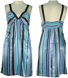 JOHNNY MARTIN Striped Charmeuse Dress W/ Pockets