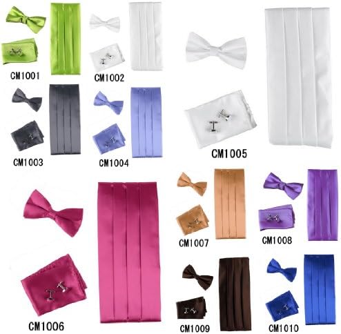 EIA1E01 Multicolored Silk Solid Cummerbund for Mens Gift Bow Tie Set By Epoint