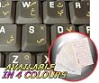 PASHTO KEYBOARD STICKERS WITH YELLOW LETTERING ON TRANSPARENT BACKGROUND