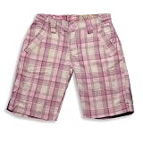 Jade - Girls Low Rise Woven Plaid Bermuda Short, Pink, Cream