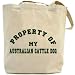 Canvas Tote Bag Beige  Property Of My Australian Cattle Dog  Dog