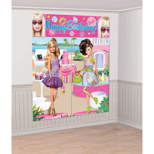 Barbie All Dolld Up Scene Setter Decoration Set Pink Party Accessory Barbie All Dolld Up Scene Setter Decoration Set Pink Party Accessory
