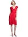 BCBGMAXAZRIA Women's Ritz Short Sleeve Twisted Bodice Dress, Red Berry, Small
