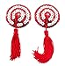 Sequin Pasties For Womens Lingerie Breast Petal Pasty Adhesive Reusable with Tassel