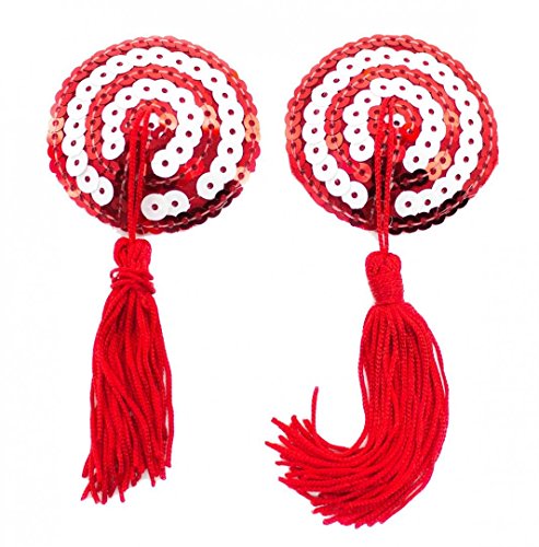 Sequin Pasties For Womens Lingerie Breast Petal Pasty Adhesive Reusable with Tassel
