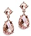Heirloom Finds Faceted Peach Crystal Teardrop Dangle Earrings in Rose Gold Tone