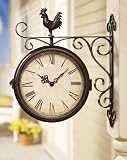 Lawn & Patio - Rooster Double Sided Outdoor Wall Clock By Collections Etc