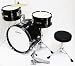Crescent Black 16 Inch Beginner Junior Drum Set with Bass, Snare, Tom, Cymbal, and Seat